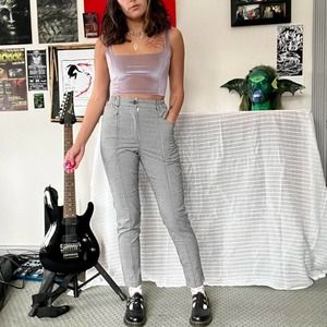 Gingham trouser pants